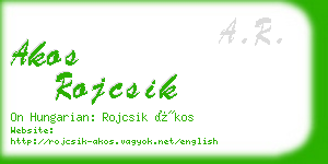 akos rojcsik business card